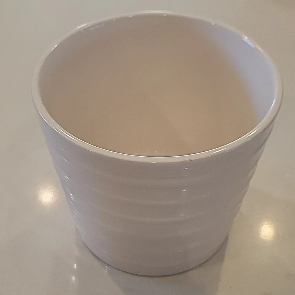 Pottery Barn White Modern Flower Pot